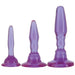 Doc Johnson Purple 3 - piece Butt Plug Kit With Suction Cup For Beginners - Peaches and Screams