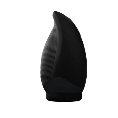 Dream Toys Silicone Black Rechargeable Vibrating Stroker Masturbator - Peaches and Screams