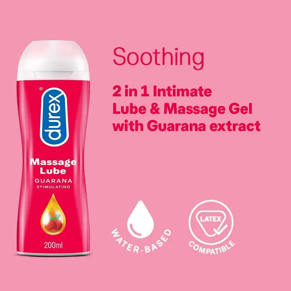 Durex Guarana Stimulating Water-based Massage Lube 200ml - Peaches and Screams