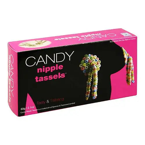 Erotic Adhesive 2 Flavored Candy Nipple Tassels - Peaches and Screams
