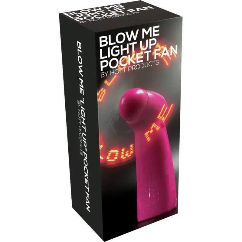 Erotic Novelty Pink Blow Me Light Up Pocket Fan - Peaches and Screams