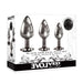Evolved Stainless Steel Black Gem Anal Plug Set - Peaches and Screams