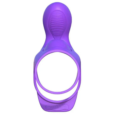 Fantasy Stretchy Purple Vibrating Cock Cage With Clit Stim And Bullets - Peaches Screams
