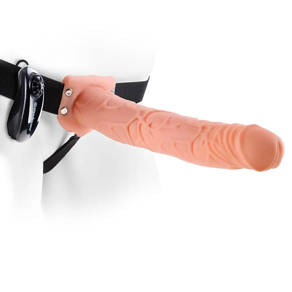Fetish Fantasy Series 11-inch Nude Vibrating Hollow Strap-on Dildo - Peaches and Screams