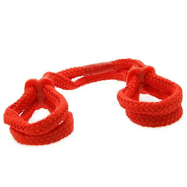 Fetish Fantasy Series 16.5 Inch Red Silk Japanese Rope Love Cuffs - Peaches and Screams