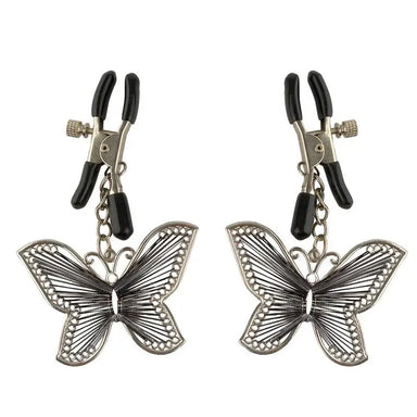 Fetish Fantasy Series Stainless Steel Butterfly Nipple Clamps - Peaches and Screams