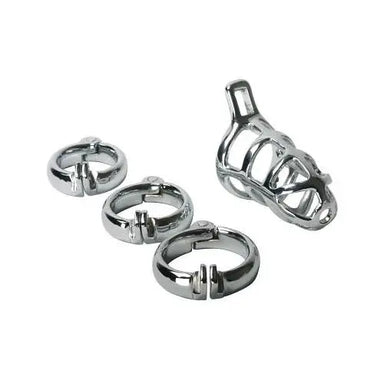 Kink Industries Stainless Steel Silver Chastity Cock Cage - Peaches and Screams