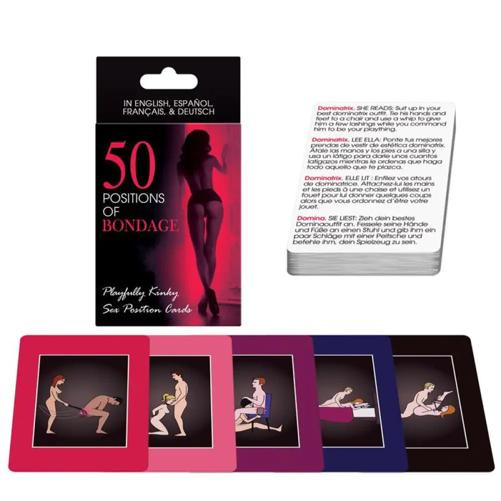 Kinky 50 of Bondage Sex Position Cards for Bdsm Couples - Peaches and Screams