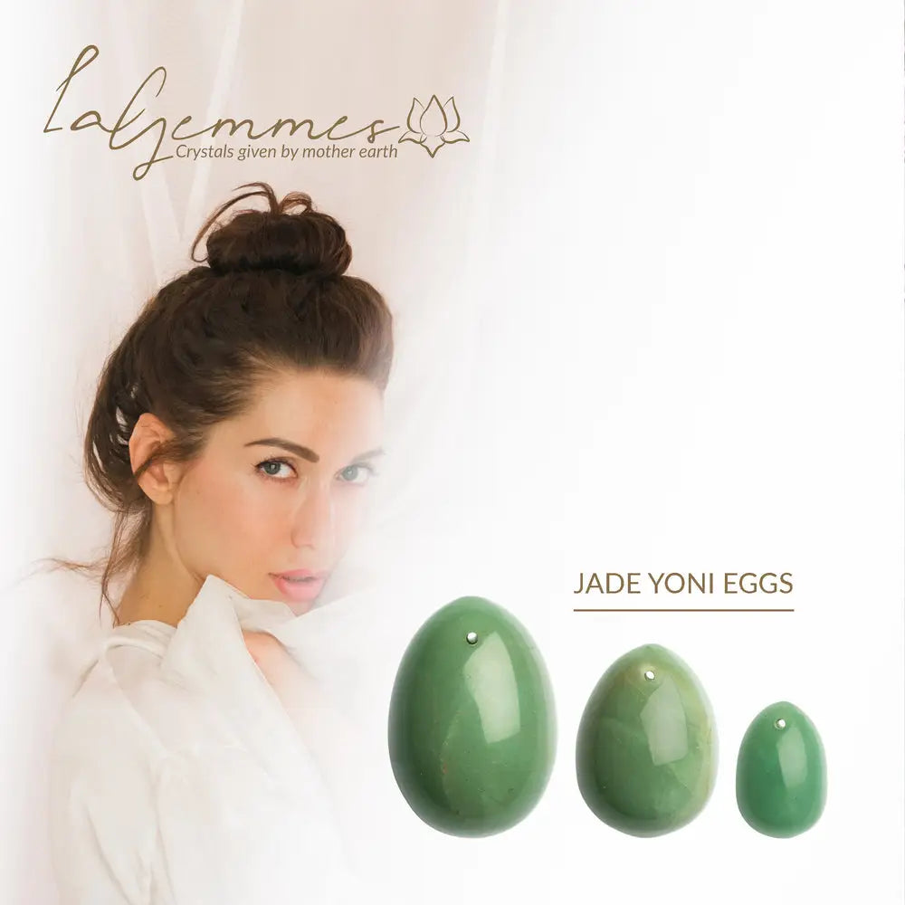 La gemmes green love egg set with natural stone - peaches and screams