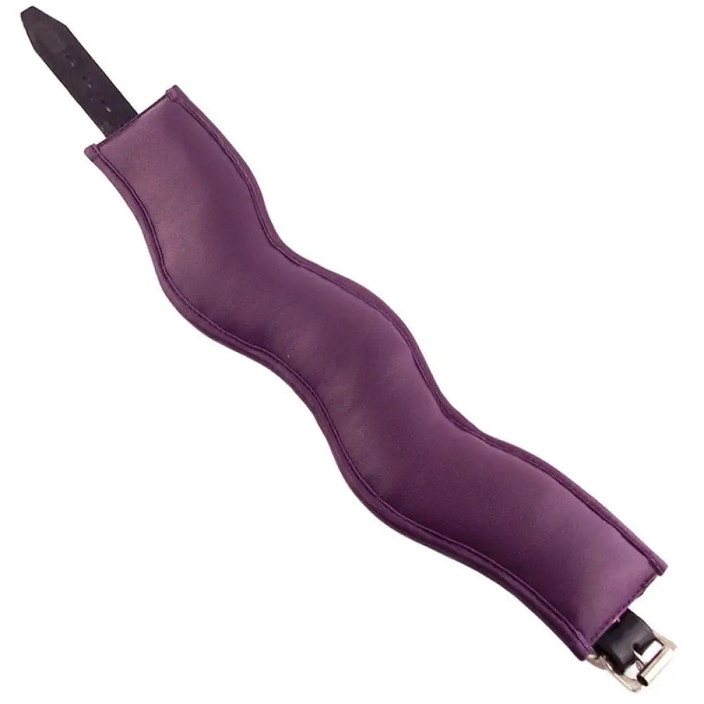 Leather Black and Purple Padded Posture Collar with Buckles - Peaches and Screams