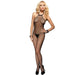 Leg Avenue Crotchless Black Halter Fishnet Bodystocking with High-neck - Peaches and Screams
