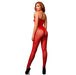 Leg Avenue Seamless Crotchless Red Fishnet Halter Bodystocking Uk 8-14 - Peaches and Screams