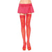 Leg Avenue Sexy Sheer Red Hold-up Stockings With Lace Tops - Peaches and Screams