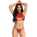 Leg Avenue Sexy Wet Look Leopard Crop Top And G - string For Her - Peaches and Screams