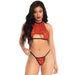 Leg Avenue Sexy Wet Look Leopard Crop Top And G-string For Her - Peaches and Screams
