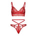 Leg Avenue Sexy Wet Look Red Lace Bralette Set For Her - Peaches and Screams