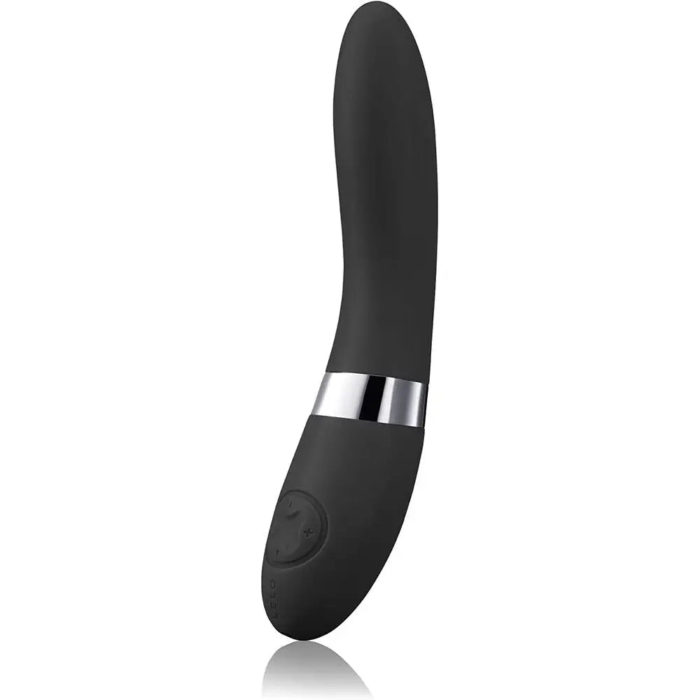Lelo elise 2 dual silicone black rechargeable g-spot vibrator - peaches and screams