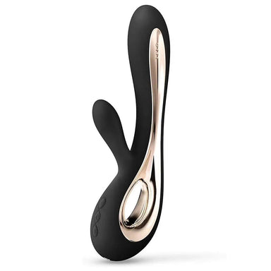 Lelo Soraya 2 Silicone Black Rechargeable Rabbit Vibrator - Peaches and Screams
