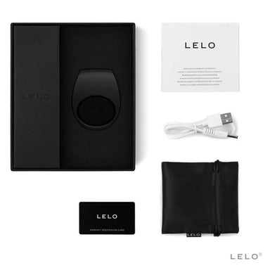 Lelo Stretchy Silicone Black Rechargeable Vibrating Cock Rings With 6-speeds - Peaches and Screams