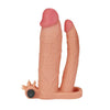 Lovetoy realistic feel flesh pink vibrating double extender - peaches and screams