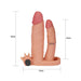 Lovetoy Realistic Feel Flesh Pink Vibrating Double Pleasure Penis Extender - Peaches and Screams