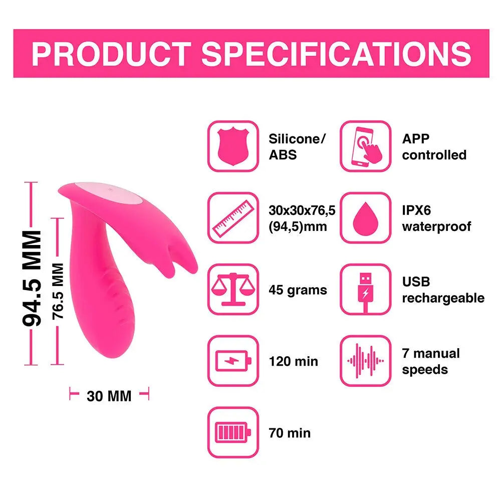 Magic Motion Silicone Pink Rechargeable Wearable Clitoral Vibrator - Peaches and Screams