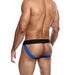 Male Blue Sexy Neon Jockstrap With Open Back For Him - Medium - Peaches and Screams
