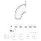 Man Cage 10 Male 3.5 Inch Clear Chastity Cage with Anal Butt Plug - Peaches and Screams