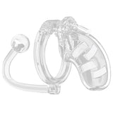 Man Cage 10 Male 3.5 Inch Clear Chastity Cage with Anal Butt Plug - Peaches and Screams