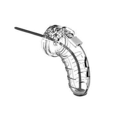 Man Cage 16 Male 4.5 Inch Clear Chastity With Urethal Sound - Peaches and Screams