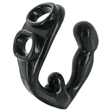 Master Series Black Cock Ring And Prostate Stimulator For Him - Peaches and Screams