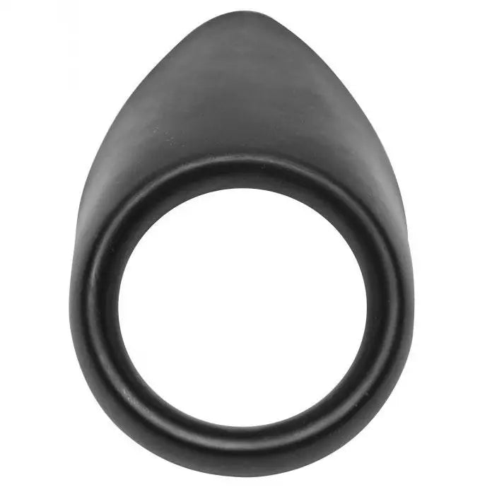 Master Series Black Silicone Cock Ring With Stimulator - Peaches and Screams