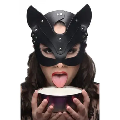 Master Series Faux Leather Bondage Cat Mask For Bdsm Couples - Peaches and Screams