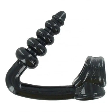 Master Series Flexible Black Tpr Cock And Ball Toy With Anal Probe - Peaches Screams