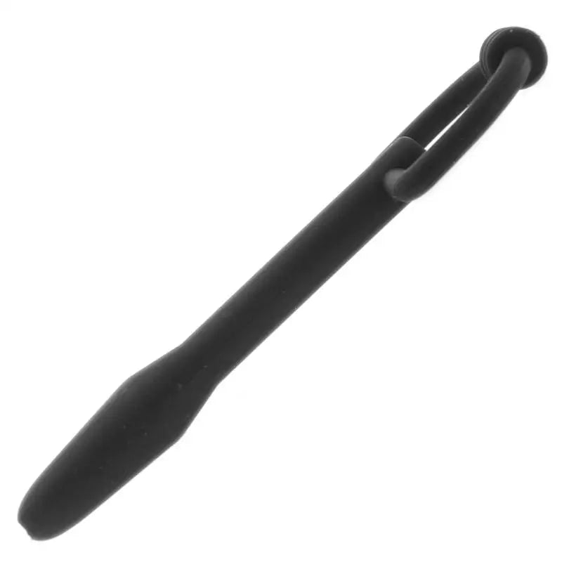 Master Series Hollows Black Silicone Cumthru D-ring Penis Plug - Peaches and Screams