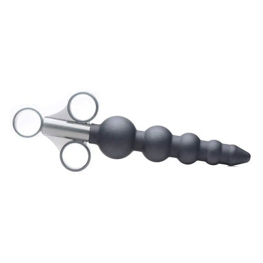 Master Series Silicone Black Graduated Beads Lube Launcher - Peaches and Screams