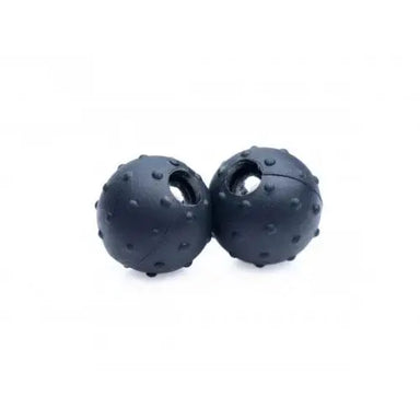 Master Series Silicone Black Nubbed Magnetic Nipple Clamps - Peaches and Screams