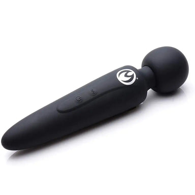 Master Series Silicone Black Rechargeable Ultra Powerful Wand Massager - Peaches and Screams