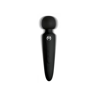 Master Series Silicone Black Rechargeable Ultra Powerful Wand Massager - Peaches and Screams