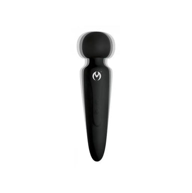 Master Series Silicone Black Rechargeable Ultra Powerful Silicone Wand Massager - Peaches and Screams