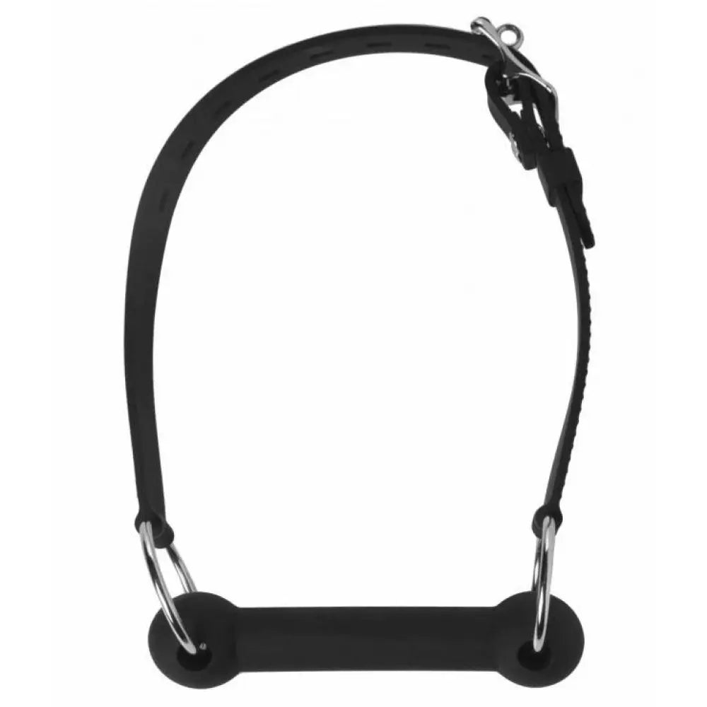 Master Series Silicone Horse Black Bit Gag with Adjustable Straps - Peaches and Screams