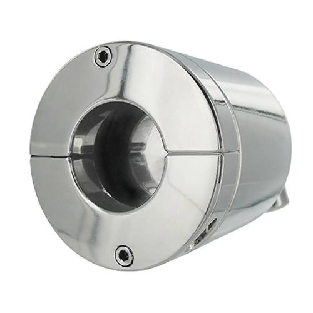 Master series silver bondage ball press chamber for men - peaches and screams