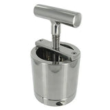 Master series silver bondage ball press chamber for men - peaches and screams
