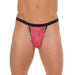 Mens Black G-string With Pink Pouch With Elastic Waistband - Peaches and Screams