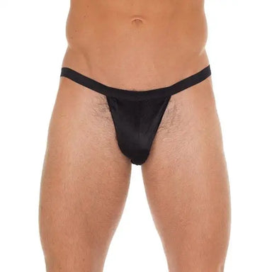 Mens Black Mesh G - string And Pouch With Elastic Waistband - Peaches and Screams