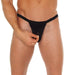 Mens Sexy Black Pouch G-string With Zipper - Peaches and Screams