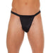 Mens Sexy Black Straight G-string With Black Pouch - Peaches and Screams