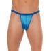 Mens Wet Look Blue G - string With Pouch - Peaches and Screams