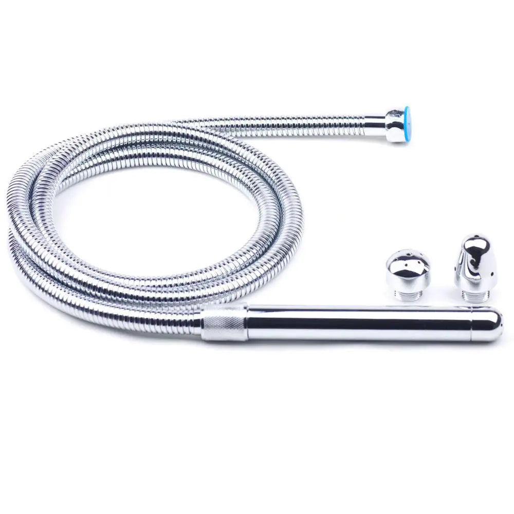 Metal shower cleaning system with 3 interchangeable heads - peaches and screams