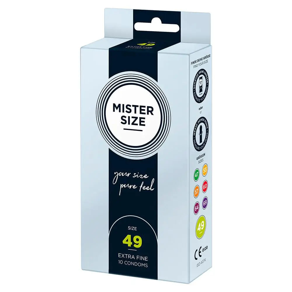 Mister size 49mm natural ultra thin condoms 10 pack - peaches and screams